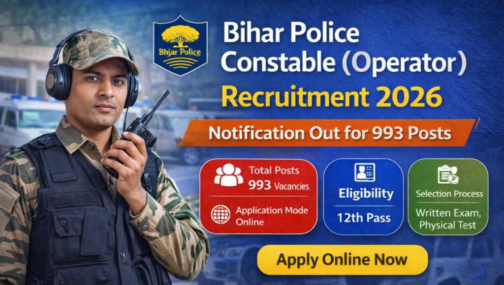 Bihar Police Constable (Operator) Recruitment