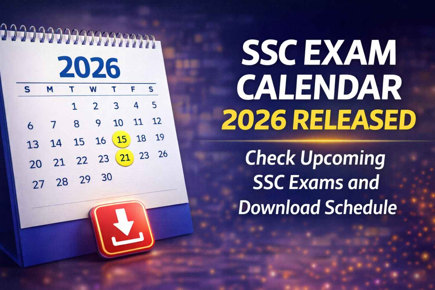 SSC Exam Calendar 2026